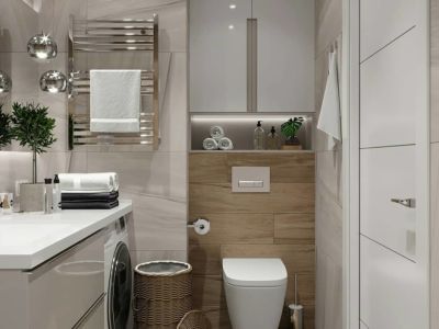 Дизайн маленькой ванной комнаты с туалетом