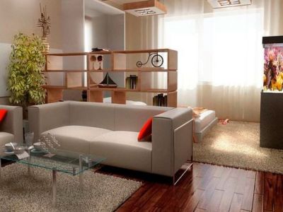Обстановка мебели в однокомнатной квартире