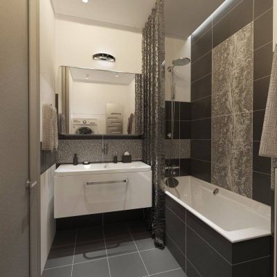 Дизайн стандартной ванной комнаты без туалета