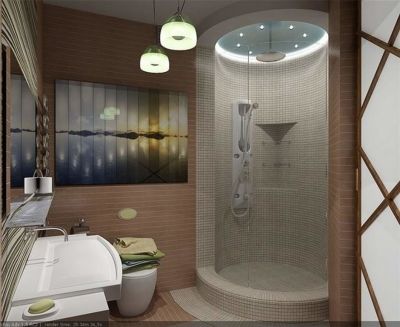Дизайн ванны с душевой и туалетом