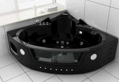 Черная акриловая ванна