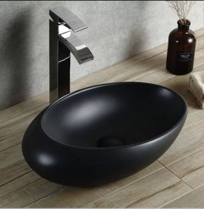 Черная раковина для ванной встроенная