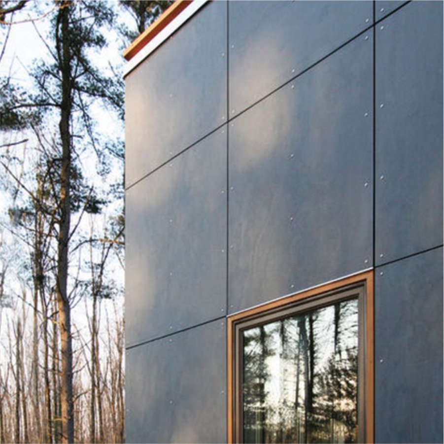 Отделка фасада плоским шифером