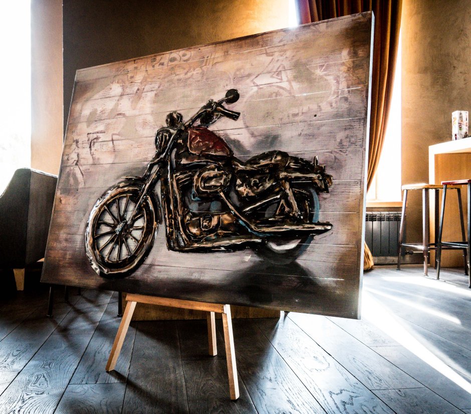 Дверь картина лофт в интерьере