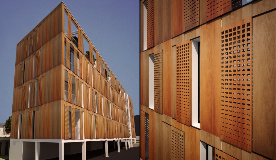 Рейки на фасаде