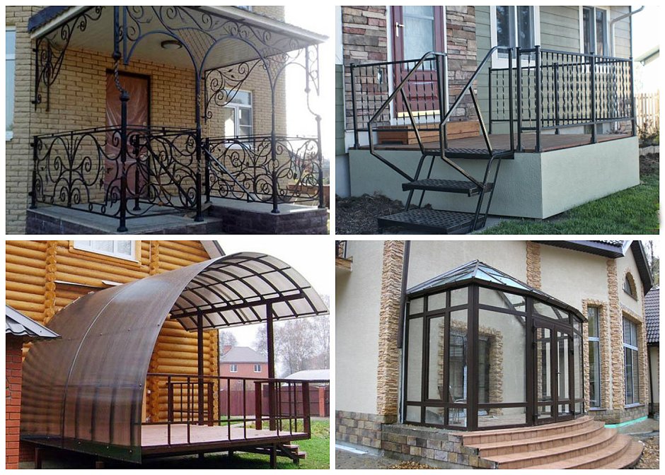 Навес для крыльца из металла