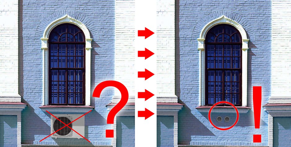 Наружные блоки кондиционеров на фасаде