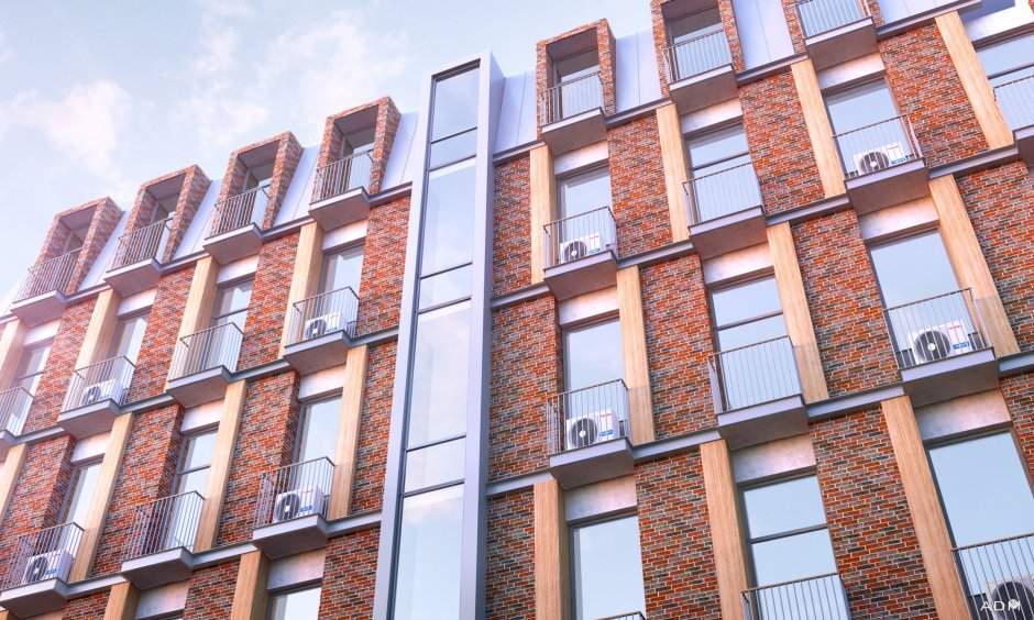 Кондиционеры на фасаде здания