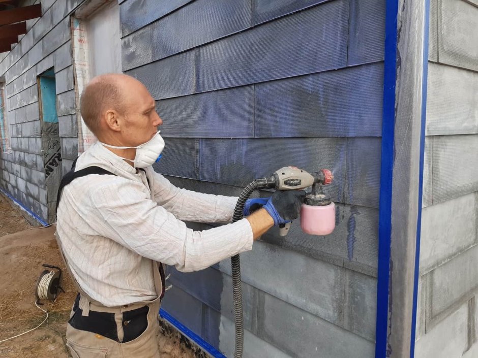 Вентфасад из плоского шифера