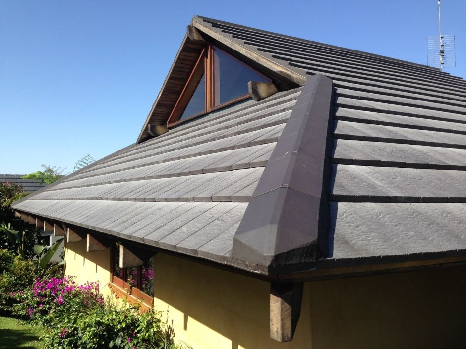 Покраска фасада из плоского шифера