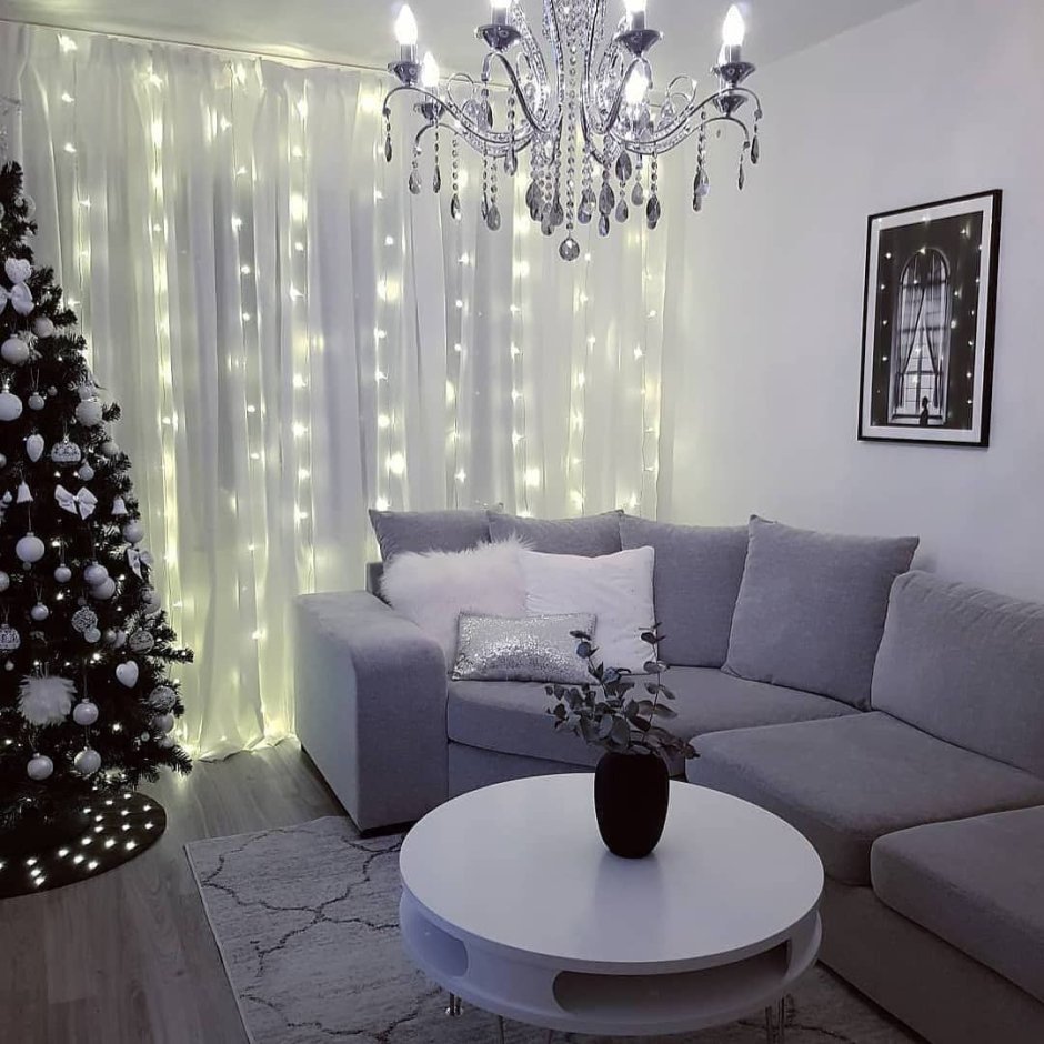 Новогодние гирлянды в интерьере