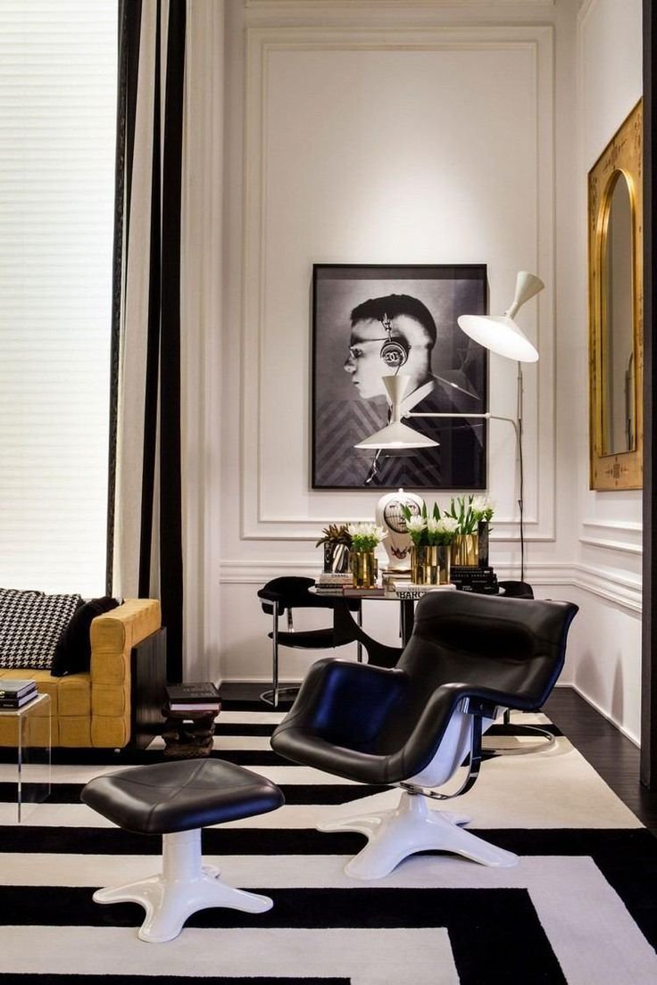 Черно белые фотообои в интерьере