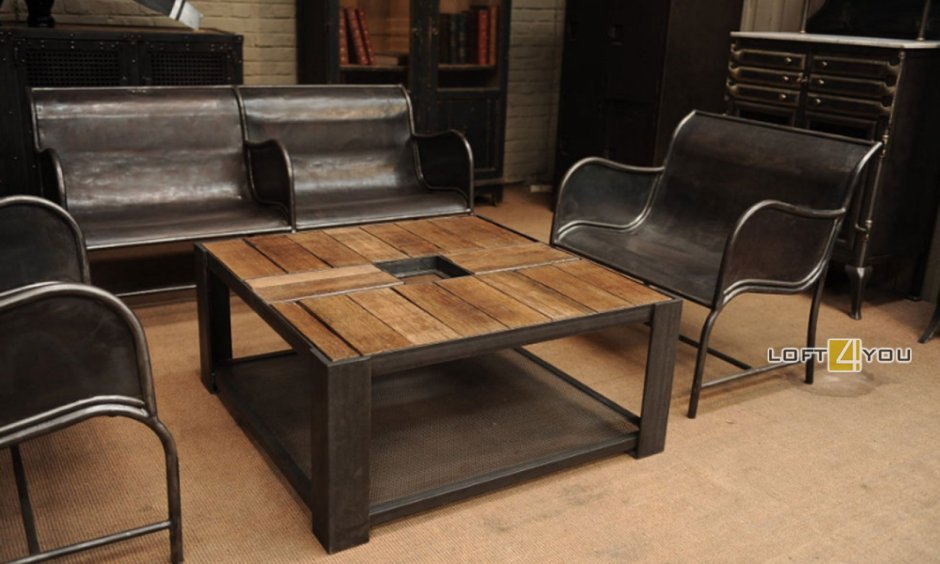 Лофт мебель из металла и дерева