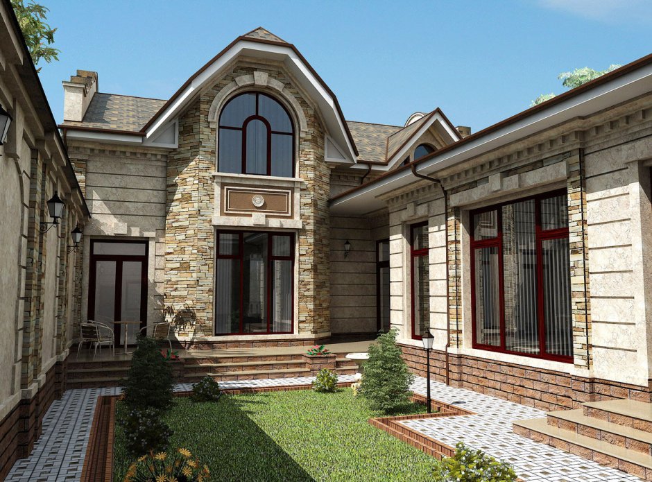 Фасад Узбекистан уйлари травертин камень