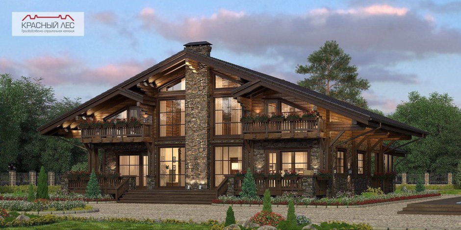 Шале из клеёного бруса 140м2 планировка