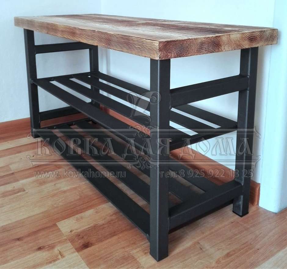 Полка для обуви из водопроводных труб