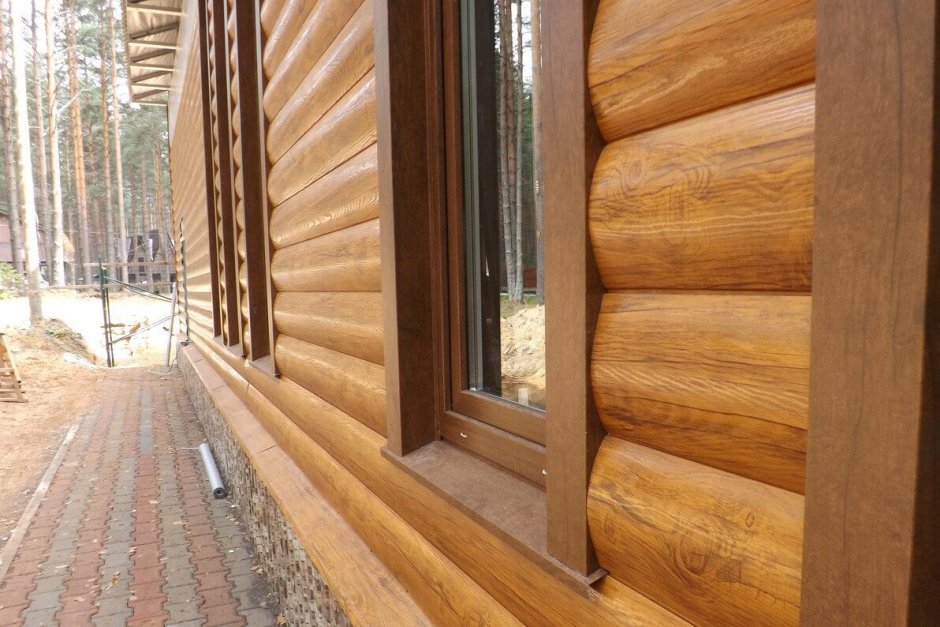 Металлосайдинг блок Хаус под дерево