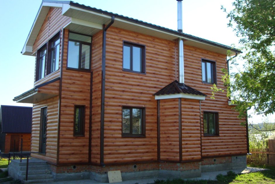 Металлический сайдинг блок Хаус зеленый