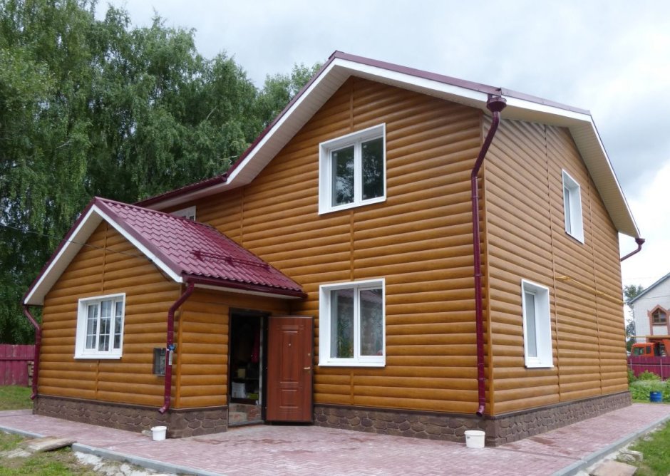 Фасады домов из блокхауса