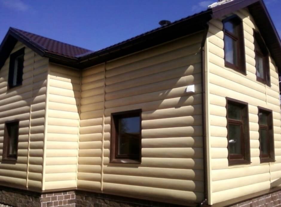 Сайдинг блок Хаус Blockhouse Альта-профиль дуб светлый двухпереломный