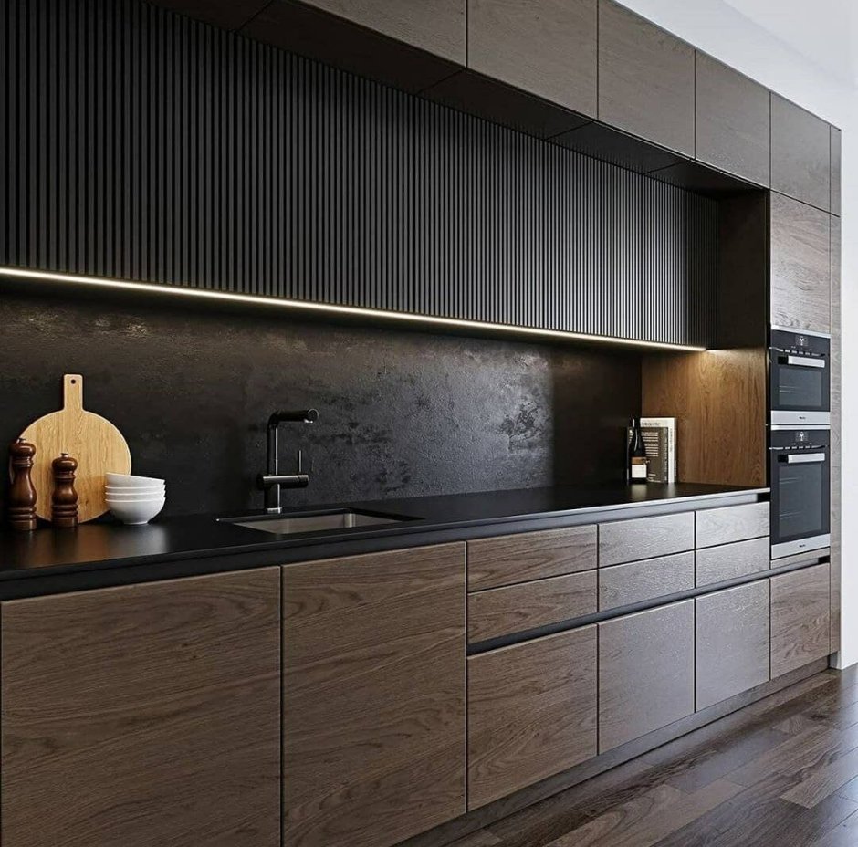 Кухни с фасадами вельвет