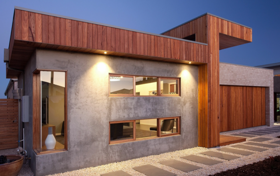 Бетонно деревянный дом