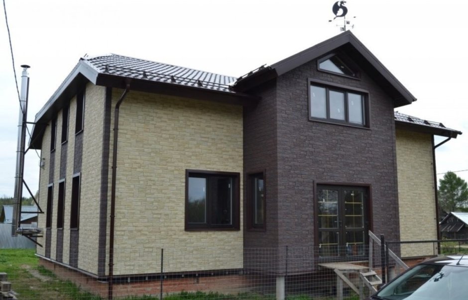 Частный дом отделка фасада дека