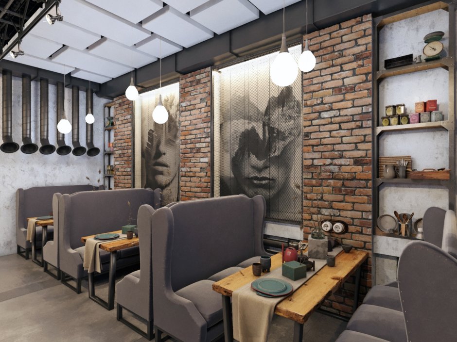 Кафе бар в стиле лофт