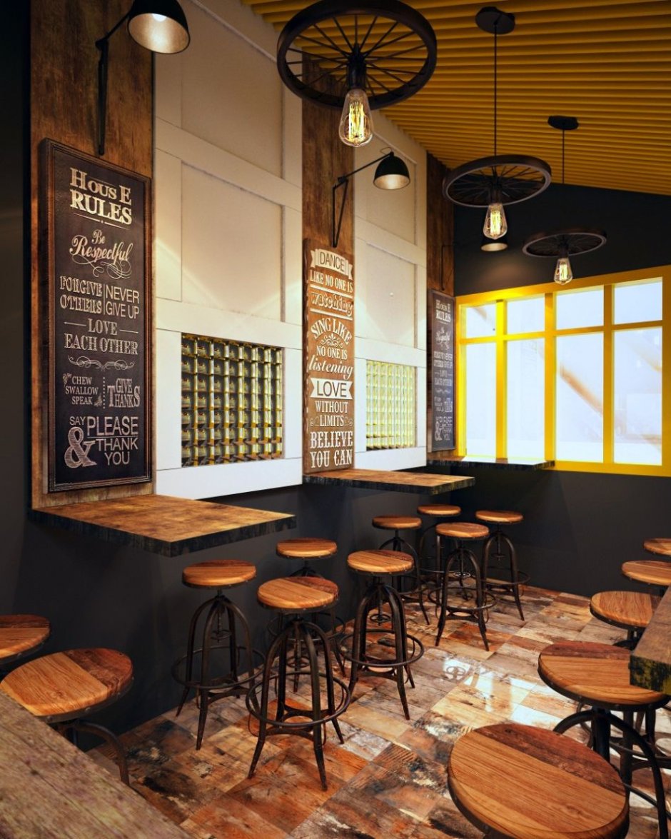 Дизайн проект кофейни в стиле лофт