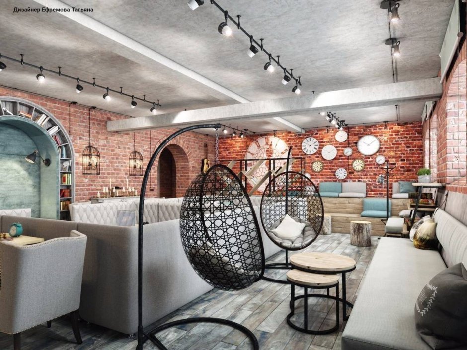 Стиль лофт в кафе и ресторанах