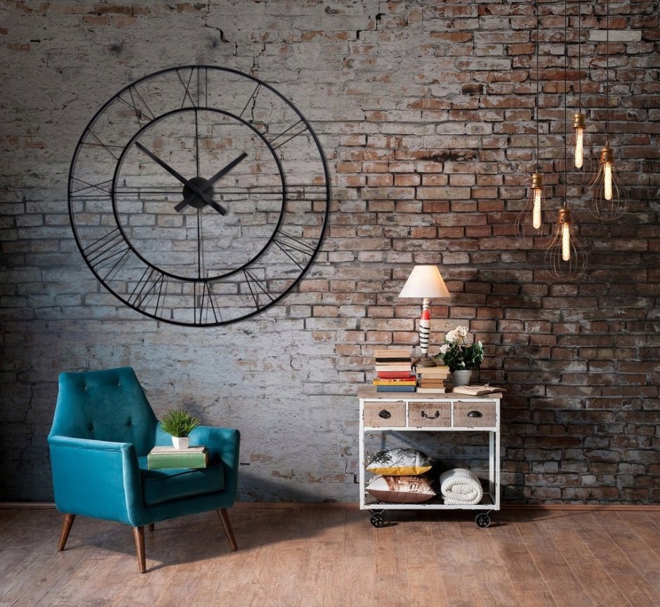 Часы настенные металлические в стиле лофт