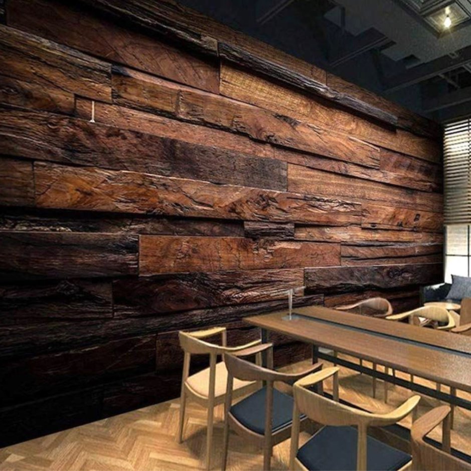 Отделка стен деревянными досками