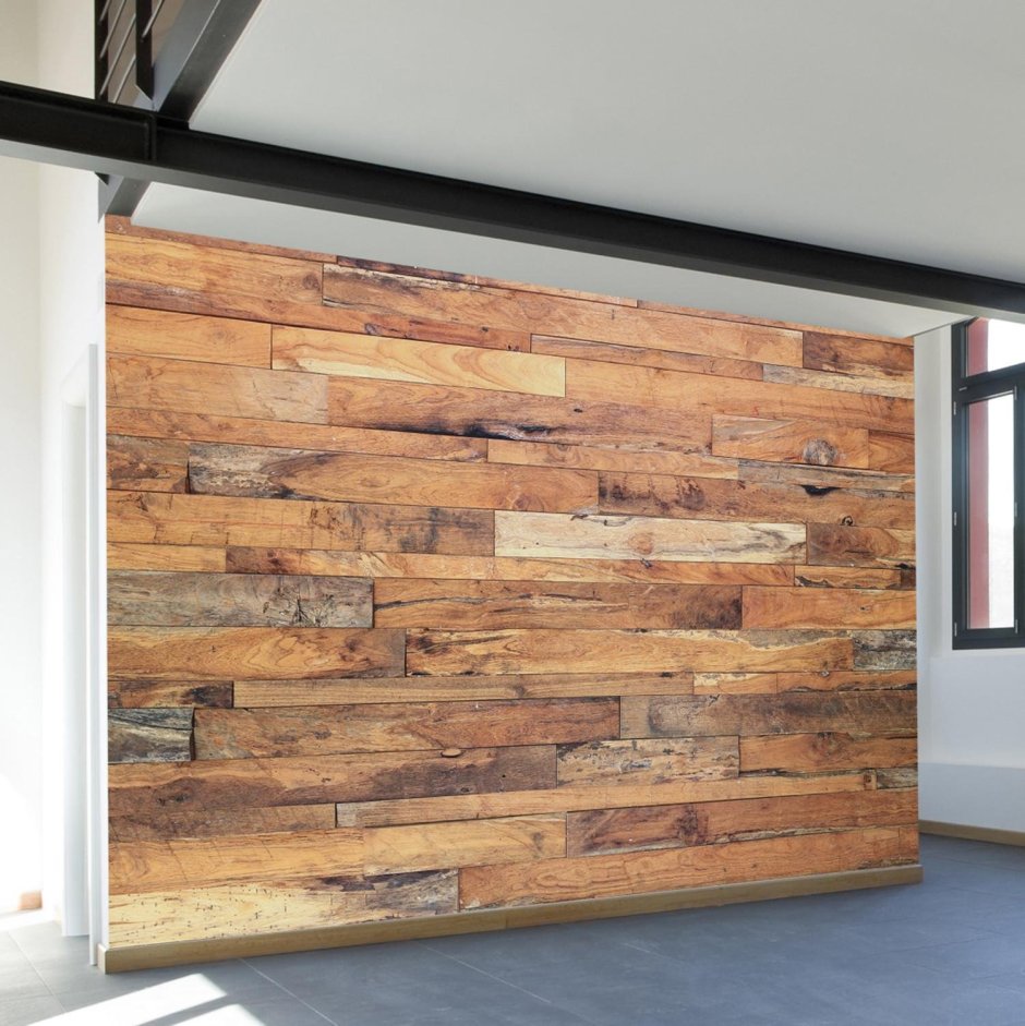 Отделка стен доской