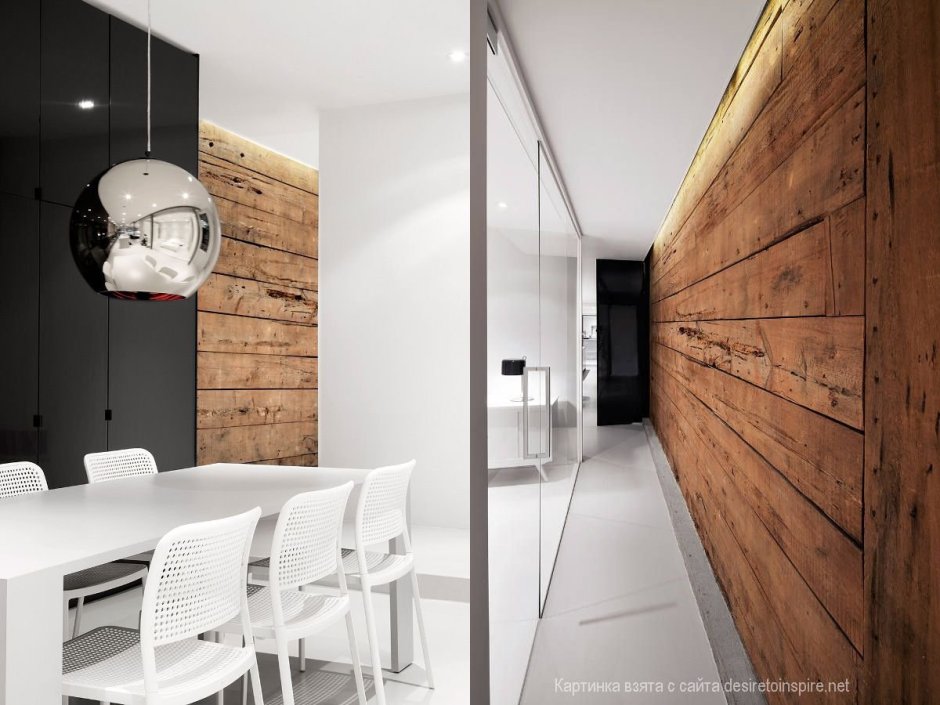 Доски в интерьере лофт
