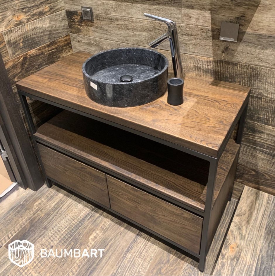 Тумба под раковину металл лофт 75см