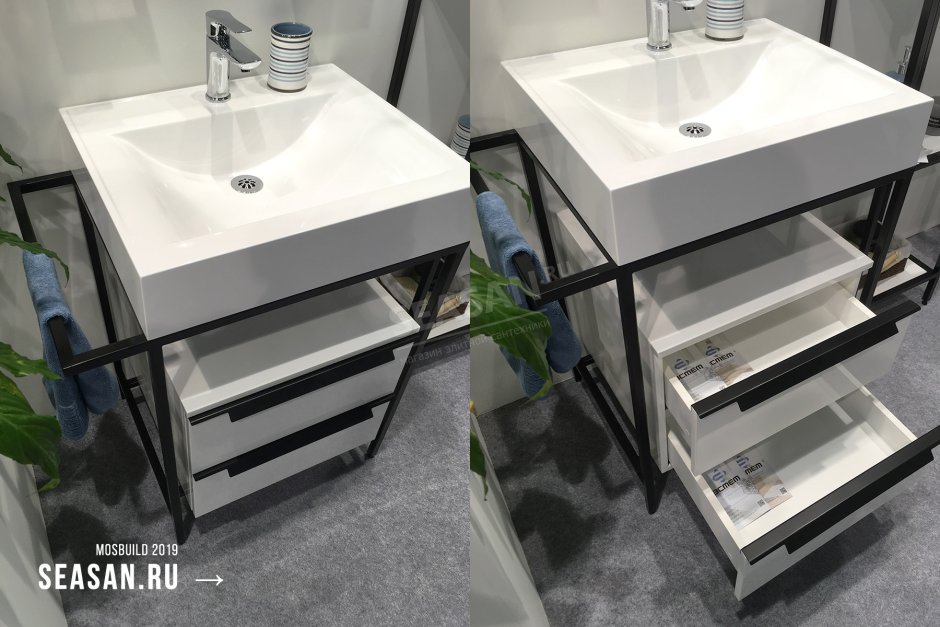 Ванная с деревянной столешницей