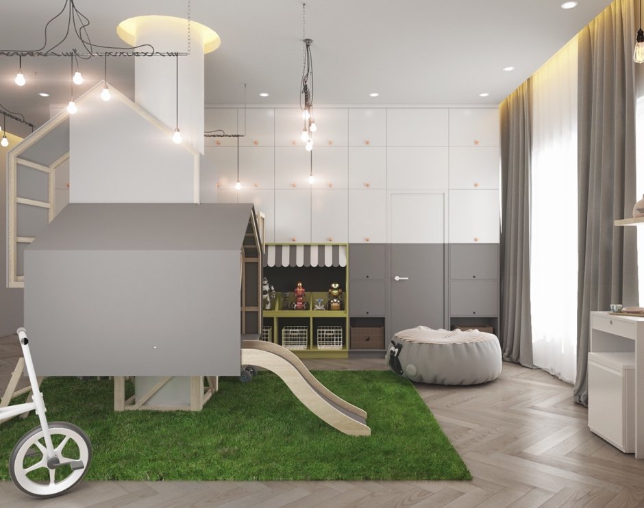 Детские игровые комнаты в стиле лофт