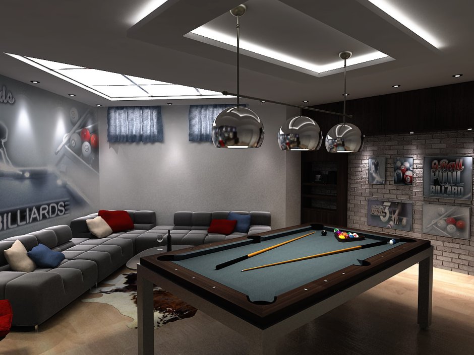 Бильярдная в стиле лофт
