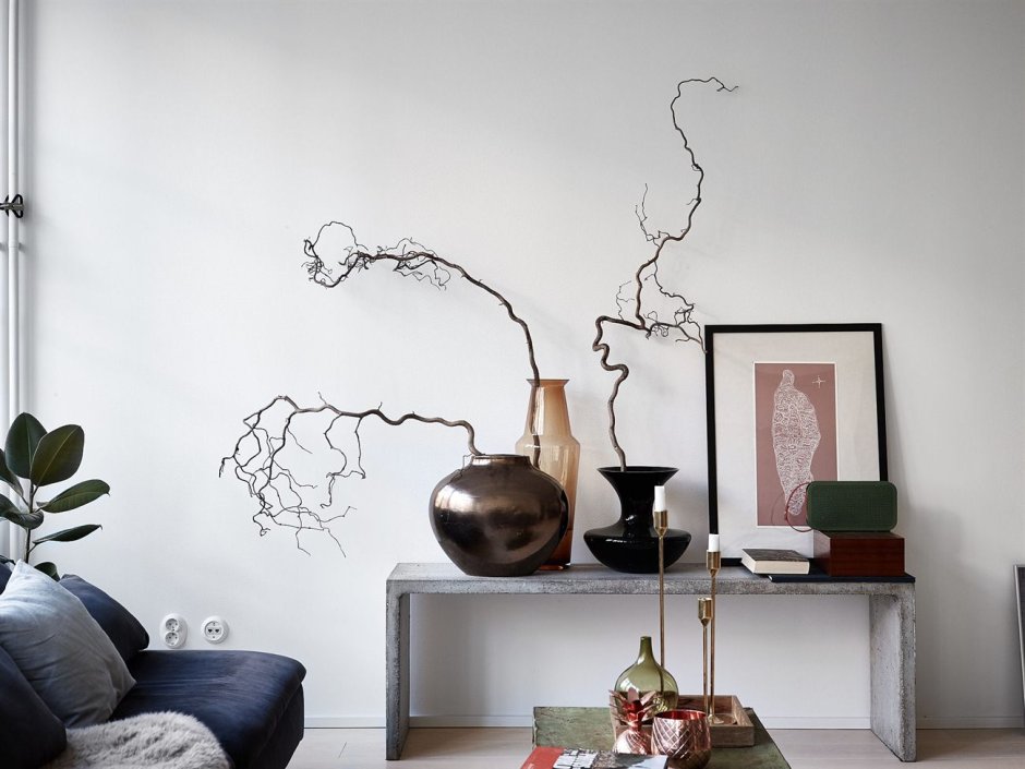 Вазы в интерьере лофт