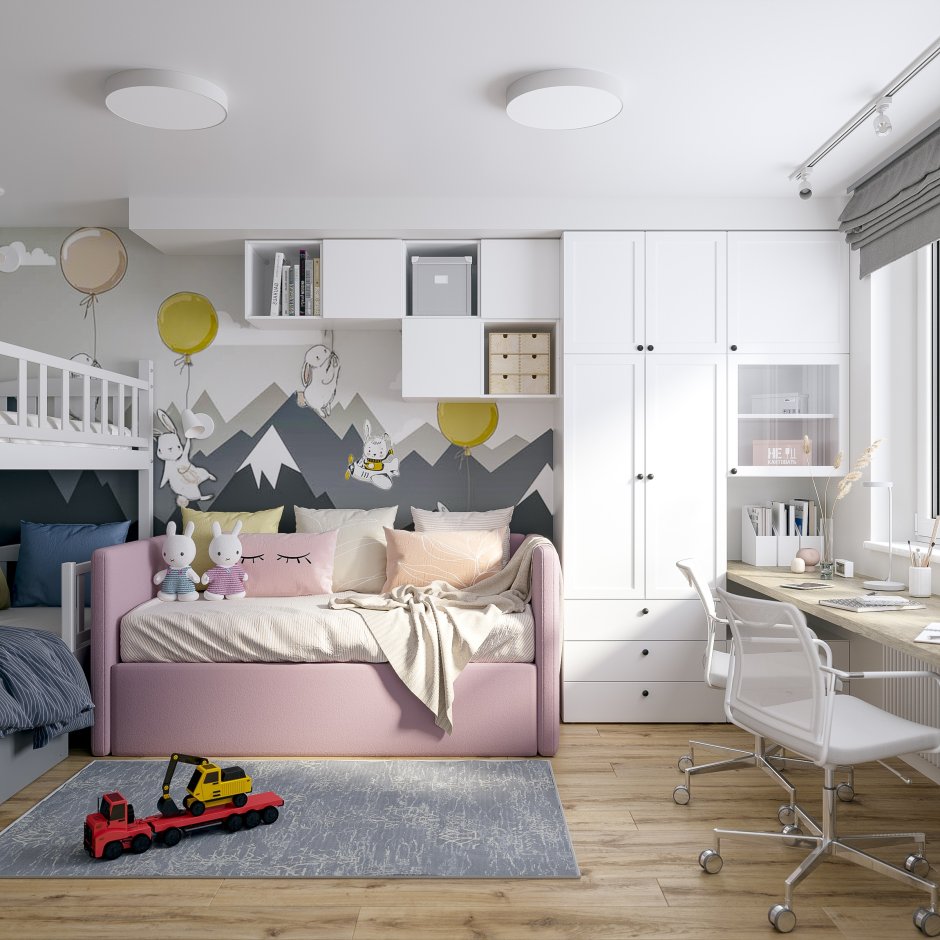 Детская 20 кв м для двоих разнополых