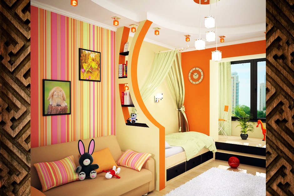 Детской комнаты для двоих разнополых 20 кв.м