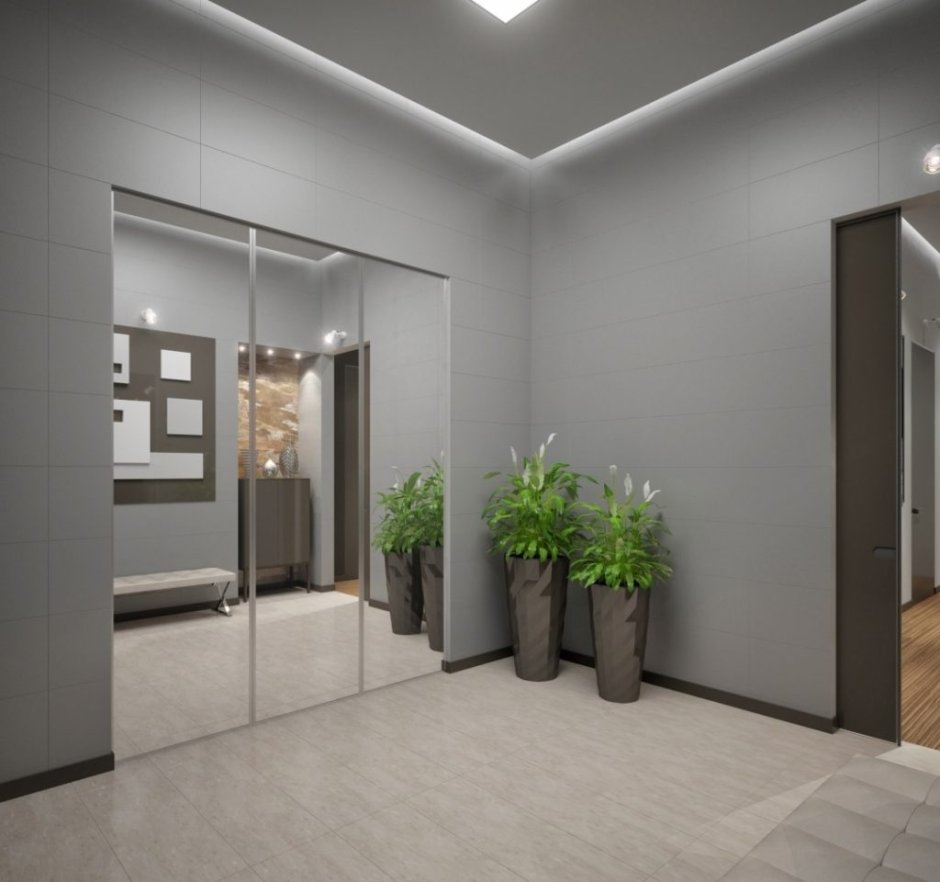 Прихожая в серых оттенках