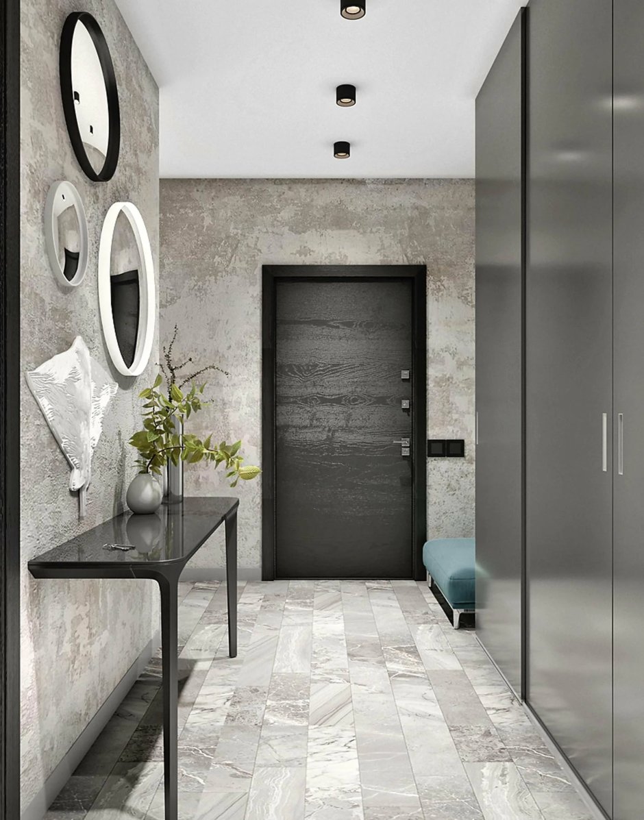 Прихожая в серых тонах