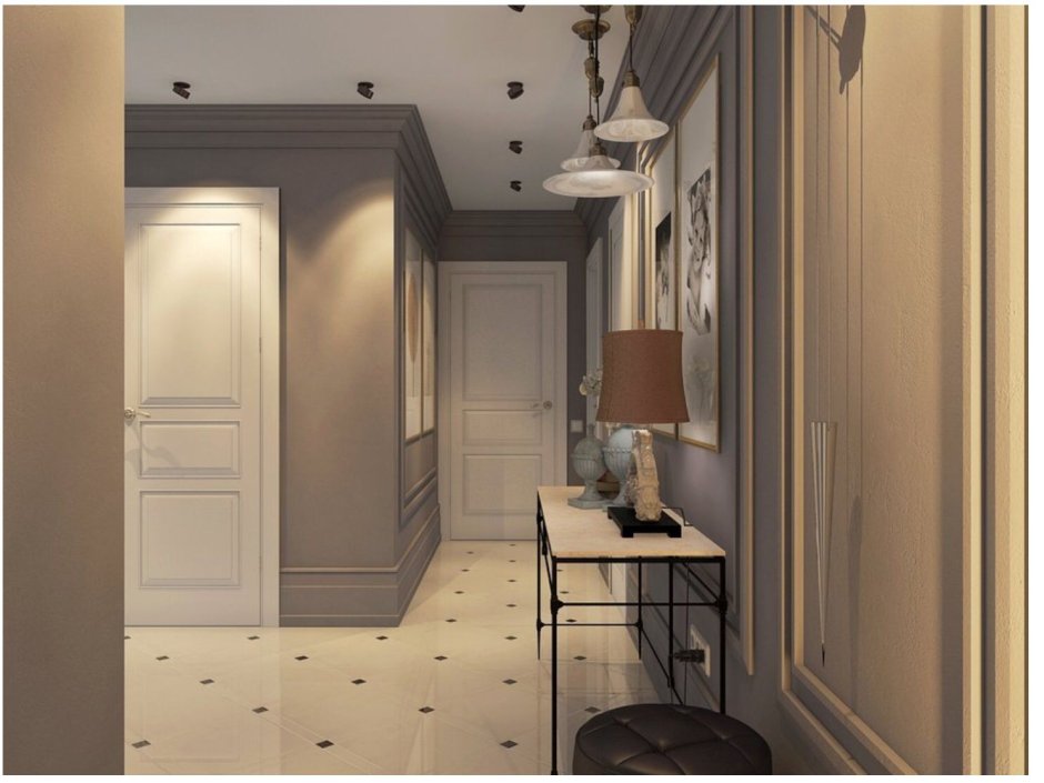 Прихожая в серых тонах