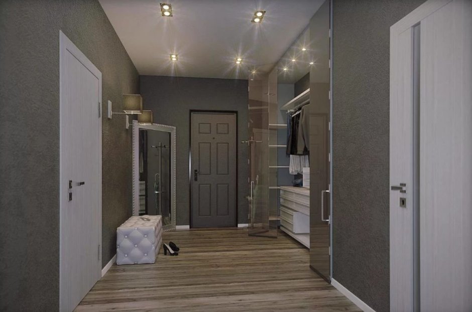 Коридор в сером цвете хрущевка