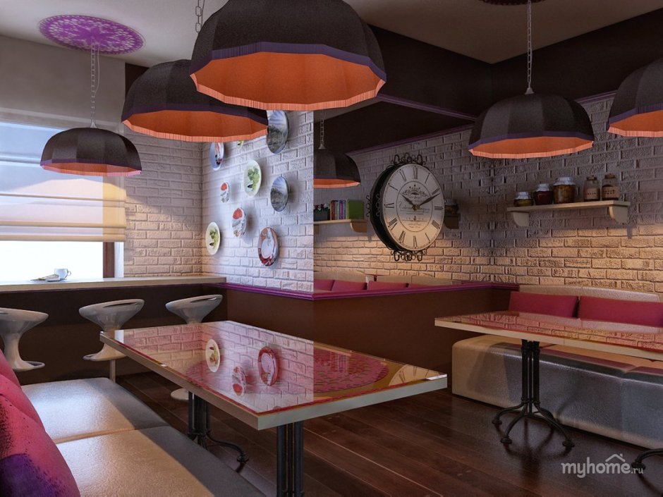 Кафе фаст фуд в стиле лофт