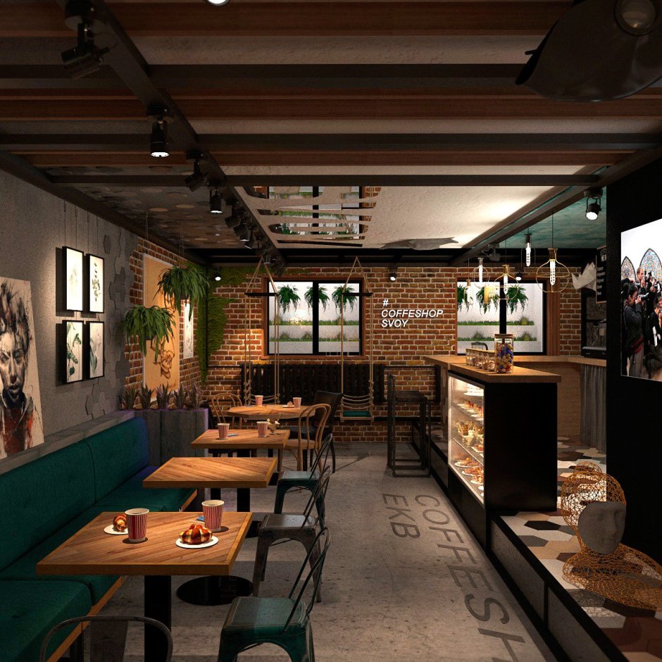 Интерьер кофейни маленькой
