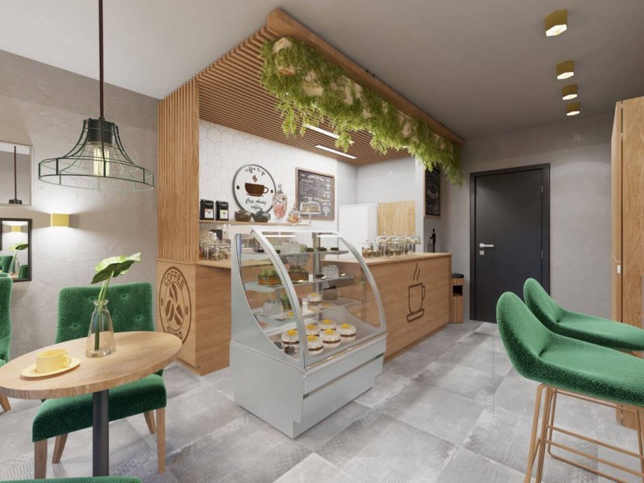 Интерьер небольшого кафе