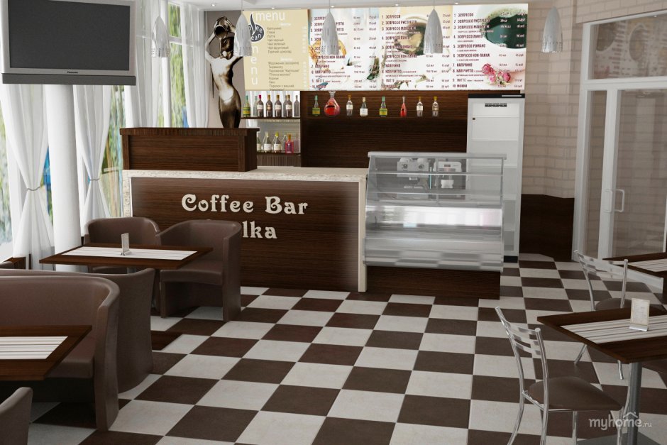 Интерьер кафе бургерной