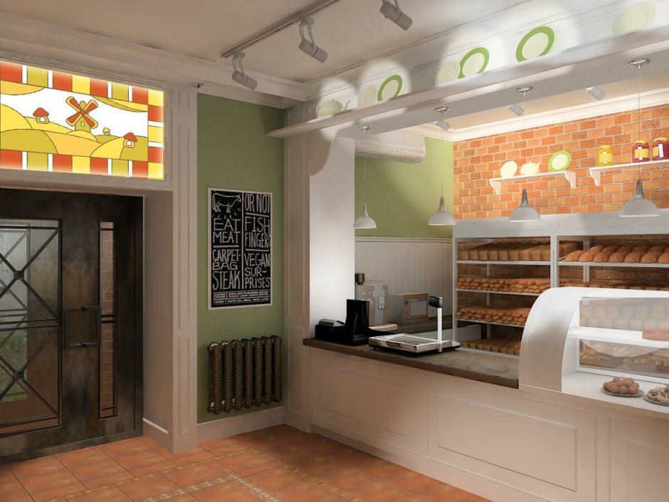 Интерьер фаст фуд кафе